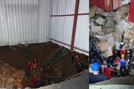 Einsturz in der Fabrik nach einem Regenguss in Giresun: 2 Personen wurden gerettet, 1 Person wurde eingeklemmt